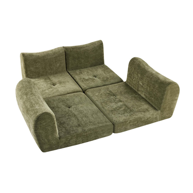 Canapé modulaire avec conception pliante convertible et confort modulaire rembourré pour le salon, la chambre à coucher et le divertissement.