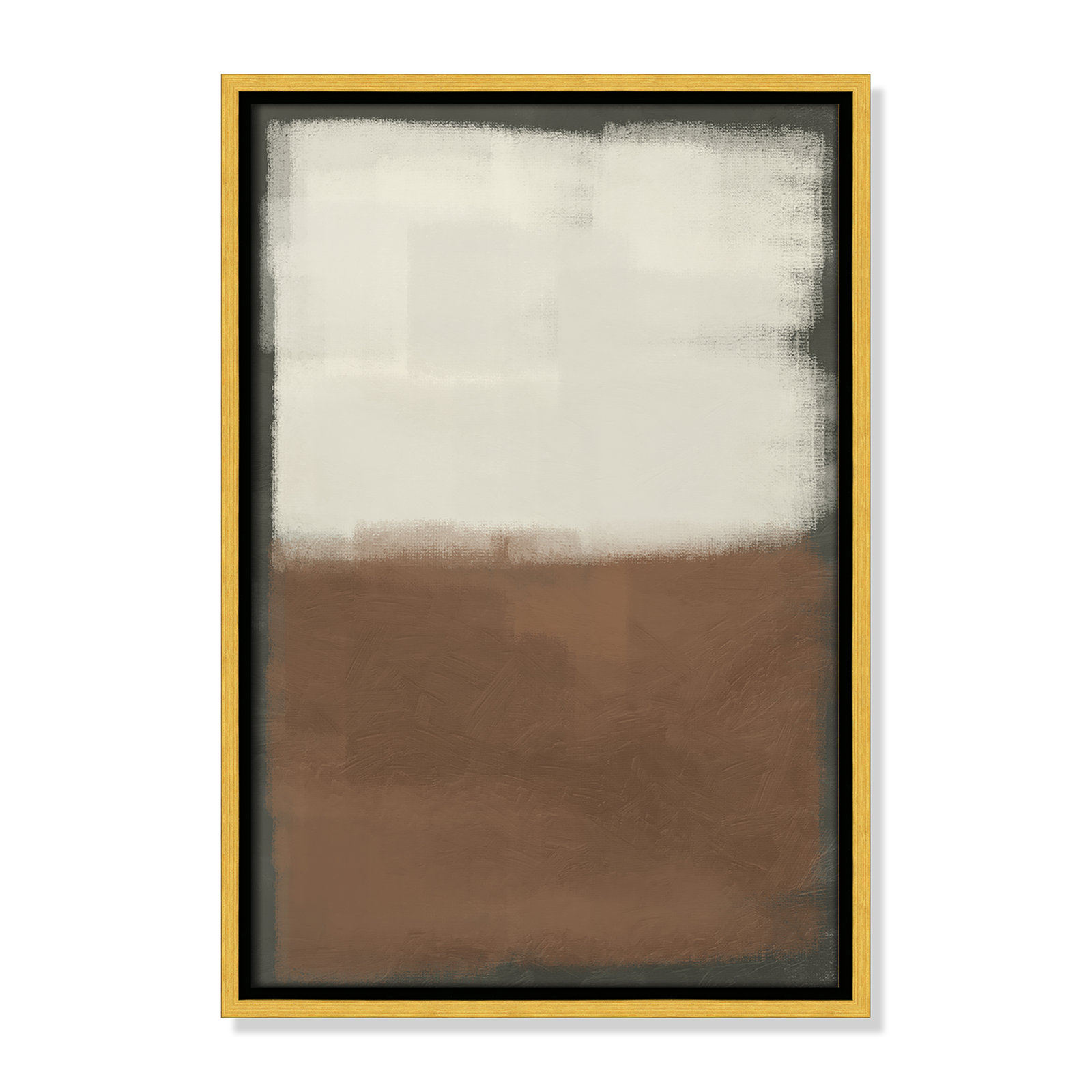 Alabaster Burst 2 - Floater Frame Print on Canvas, Gold , 19.5" H x 13.5" W x 2" D
