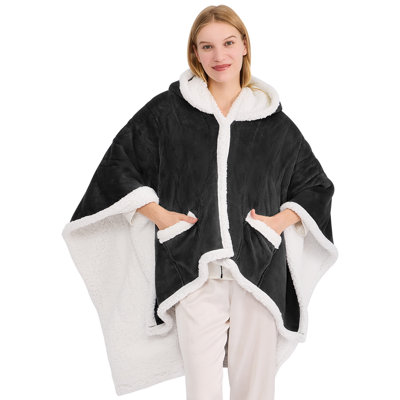 Jeté portable chauffant, châle poncho chauffant avec poches
