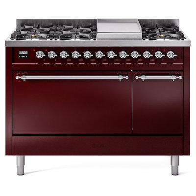 ILVE Nostalgie II 48 in Dual Fuel Range, 8 Burner, Griddle