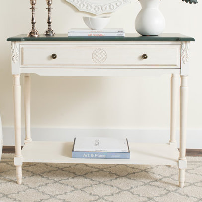 39'' Solid Wood Top Console Table
