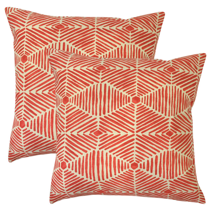 Tricia Square Pillow Cover & Insert, Pink