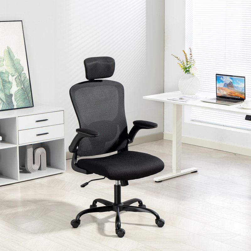 Fauteuil de bureau ergonomique, chaise de bureau avec support lombaire 4D, noir, Noir, Noir