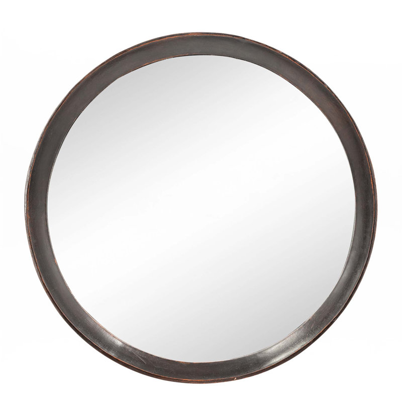 20X1.5"Solid Wood Frame Wall Mirror, Dark Brown