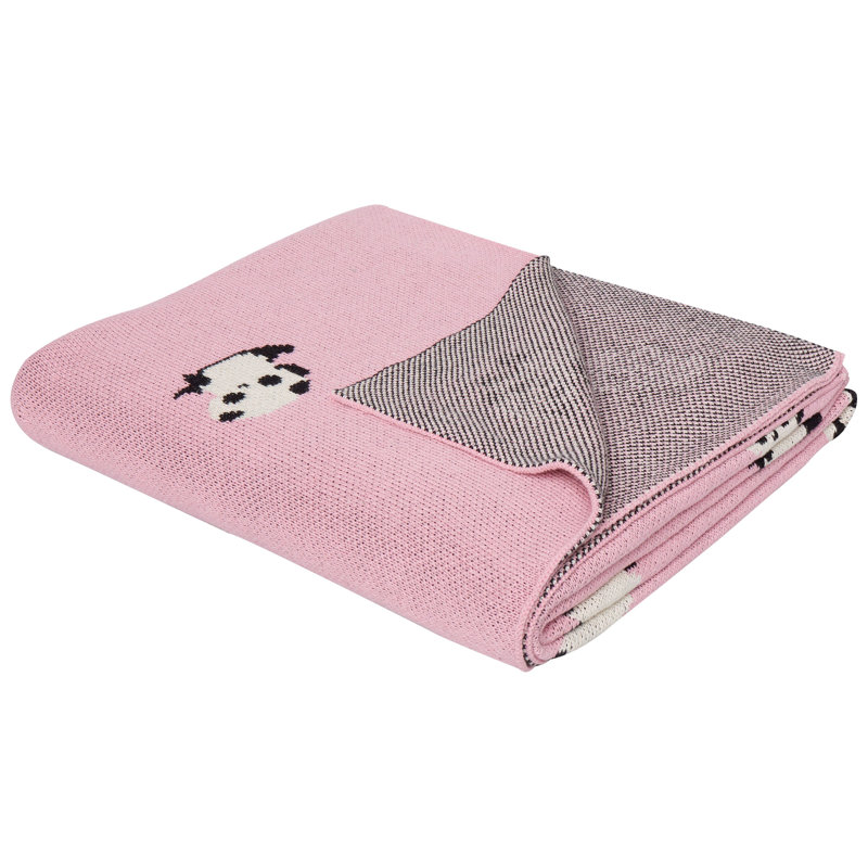 Bergmann Knitted Throw Blanket, Pink 
