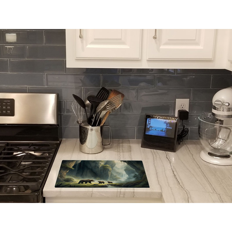 Cave Bears Glass Cutting Board