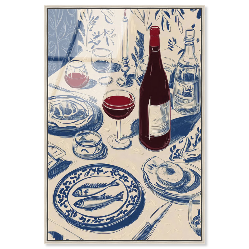 «Dinner I», impression murale encadrée par Art Remedy, cadre argenté, 20 x 30, H 31 po x l 21 po, Cadre argenté
