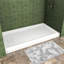 Base de douche 60 po x 36 po SMC à simple seuil avec drain à gauche et drain complet