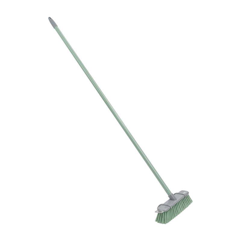 JVL Angled Sweeping Brush with Hard Bristles, Green