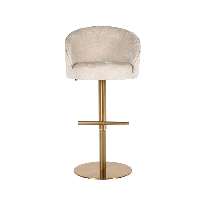 Zabi Swivel Adjustable Height Bar Stool, White