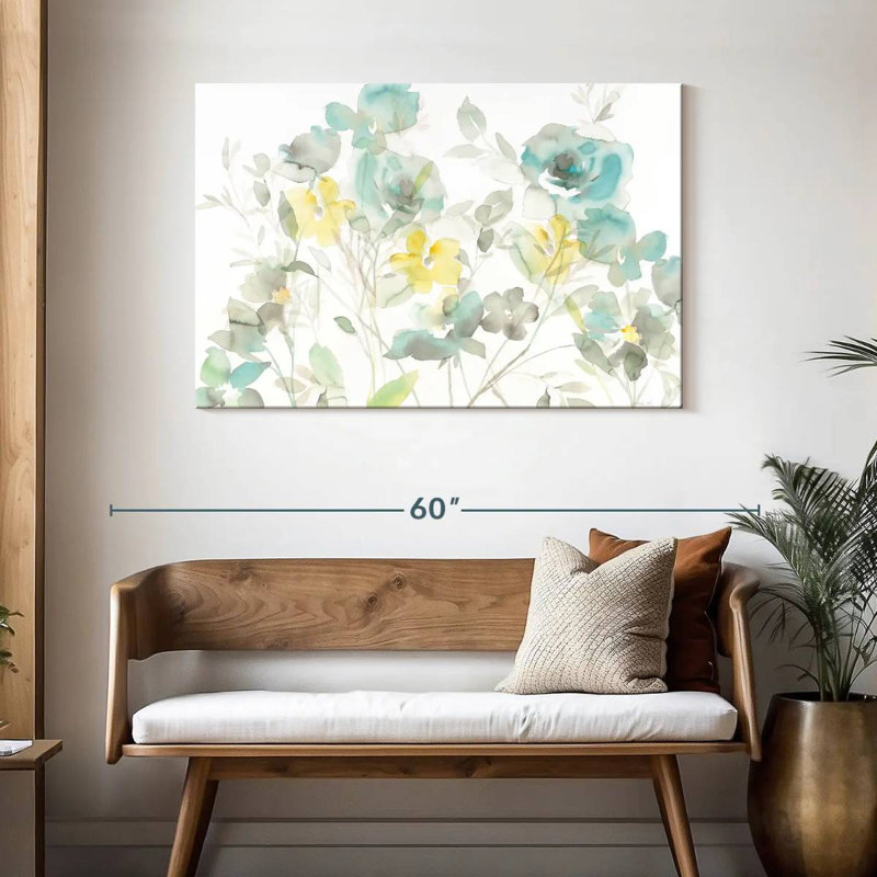 Ombres Avery Aqua Roses, H 30 po x l 45 po