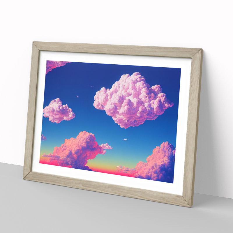 Dynamic Clouds - Single Picture Frame Painting, 34cm H x 46cm W x 2cm D, Oak