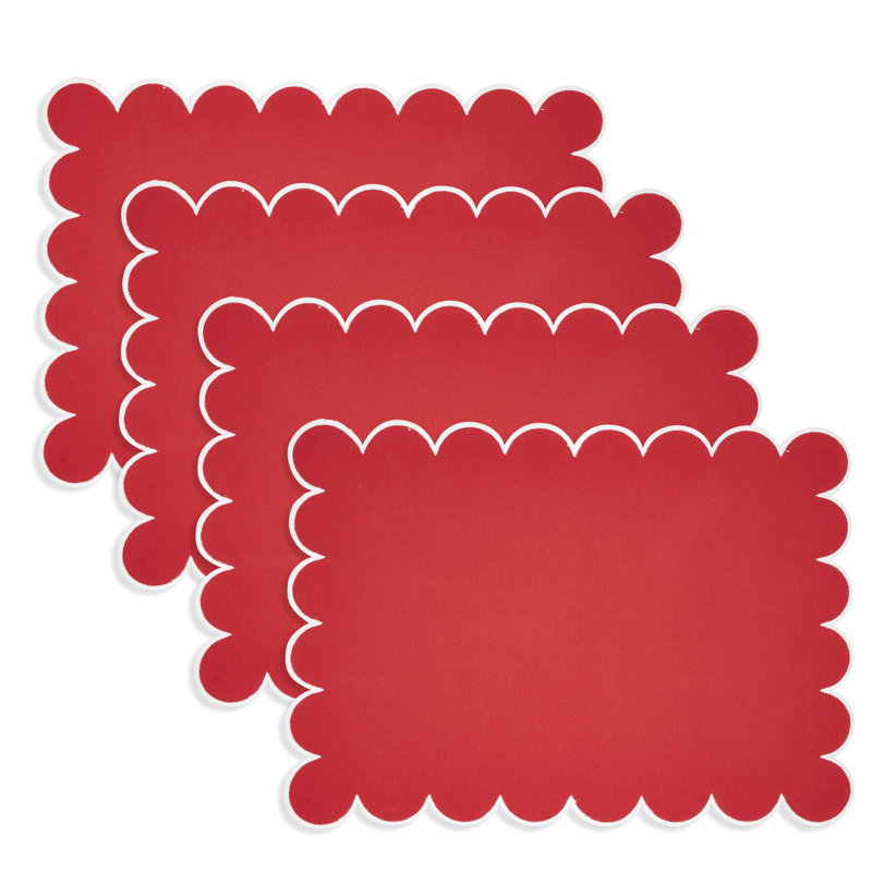 Napperons rectangulaires 100% coton Paddock, Rouge