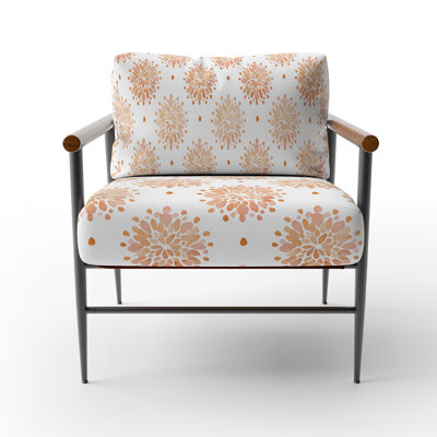 Chaise rembourrée moderne avec accoudoirs boho mandala