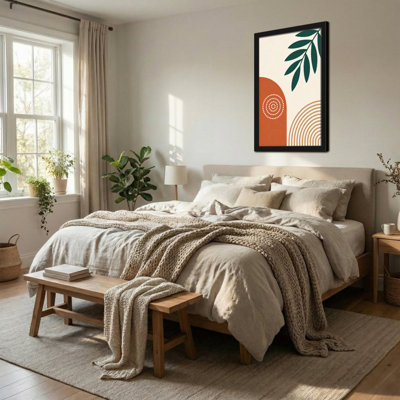 Abstrait abstrait feuille orange avec motif en spirale, H 30 po x l 20 po