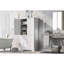Tall And Wide Storage Cabinet With Doors For Bathroom Office, Three Drawers
