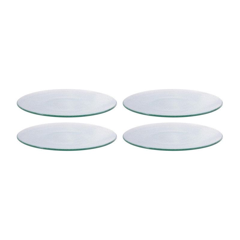 Glass Dinnerware dia.9" Round Clear Glass Plate (Set of 4)