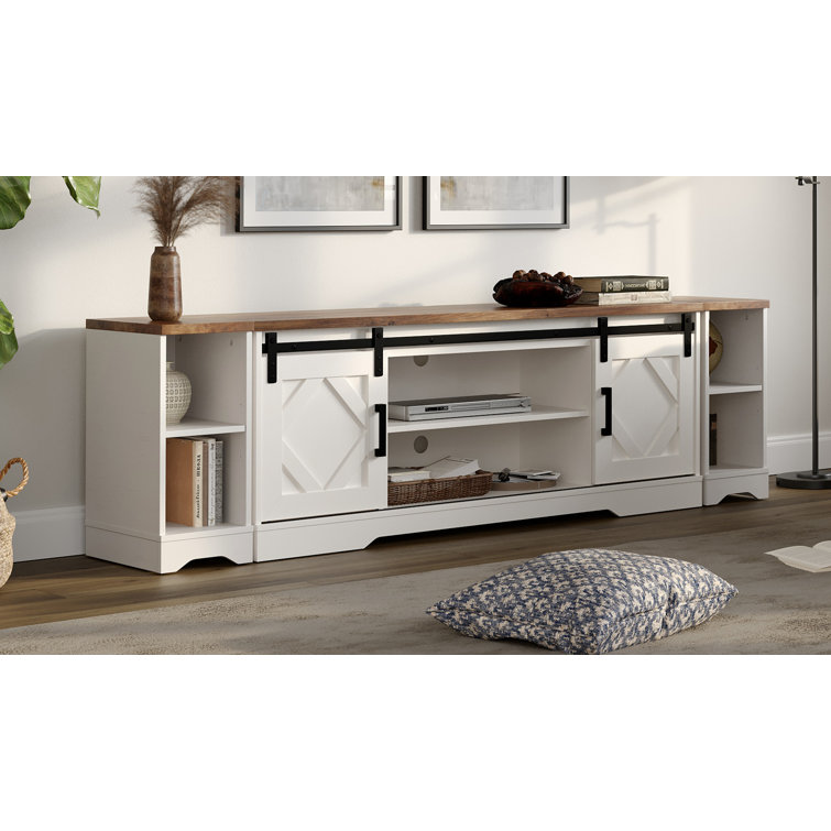 Melanson TV Stand for TVs Up to 85 Laurel Foundry Modern Farmhouse Color: White/Brown