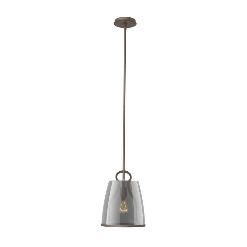 Caliper 1 - Light Single Dome Pendant, Bronze, Plated Smoke