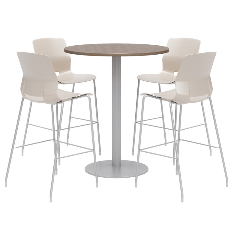Ensemble de table de salle à manger et de chaises 42 "L, Teck studio, H 41 po x L 36 po x P 36 po, Blanc