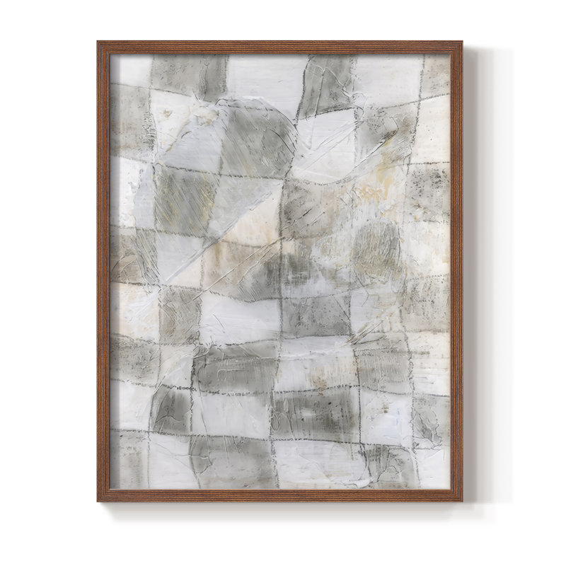 «Rustic Textile I», reproduction encadrée - bois massif, H 11 po x l 9 po, Noyer