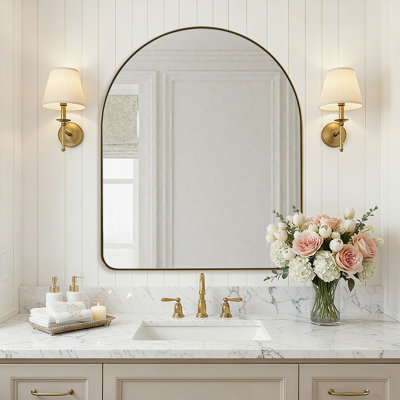 Miroir de salle de bain Hafsa Cadre en acier inoxydable