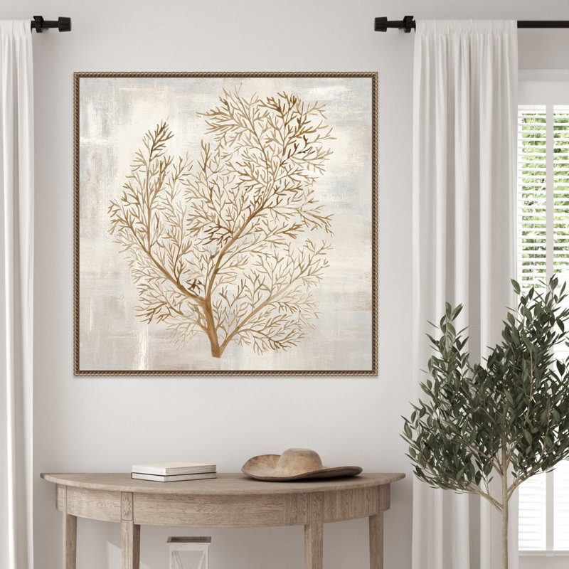 «Beige Tides I» par Avriel, reproduction d'art sur toile encadrée, H 30 po x l 30 po
