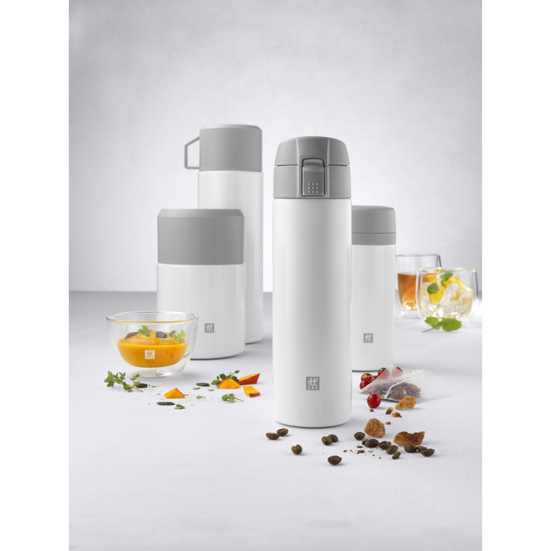 ZWILLING Thermo 15.2-Ounce Travel Bottle, Silver/White
