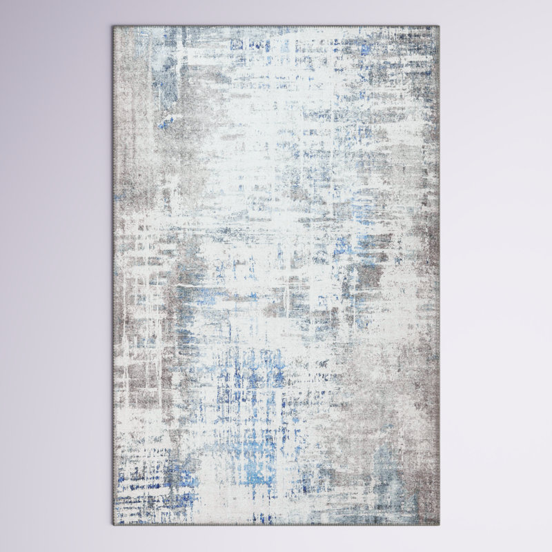 Tapis Pomonok London Elements, Rectangle 3 pi 9 po x 5 pi 6 po, Bleu