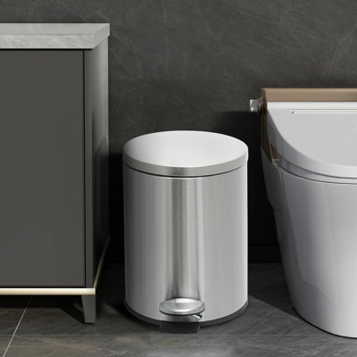 1.3 Gallon Trash Can, Step Trash Can, Easy Close Lid and Removable Liner