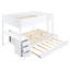 Lit superposé simple avec lit gigogne et bureau de rangement blanc - Optimise l'espace dans la chambre à coucher pour un style familial