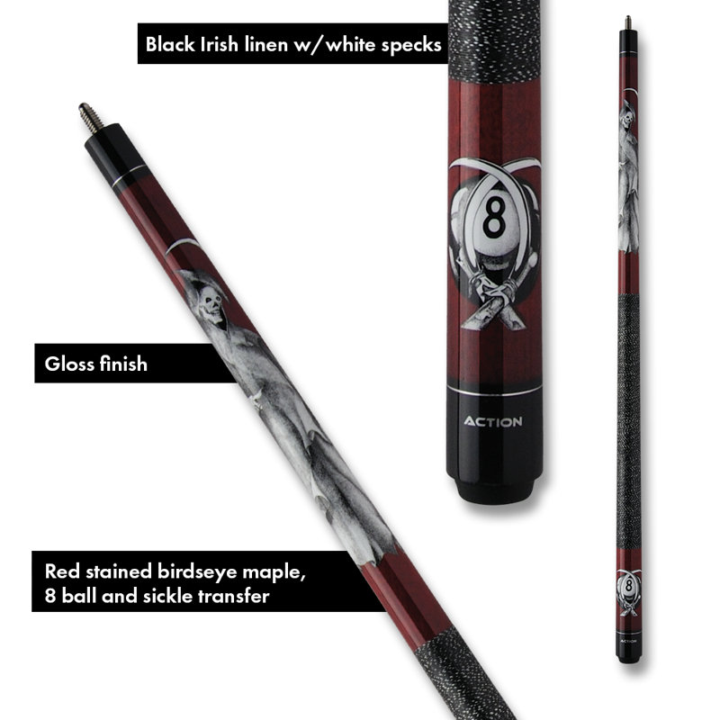Action Adventure Reaper Pool Cue, Red, 21 oz.