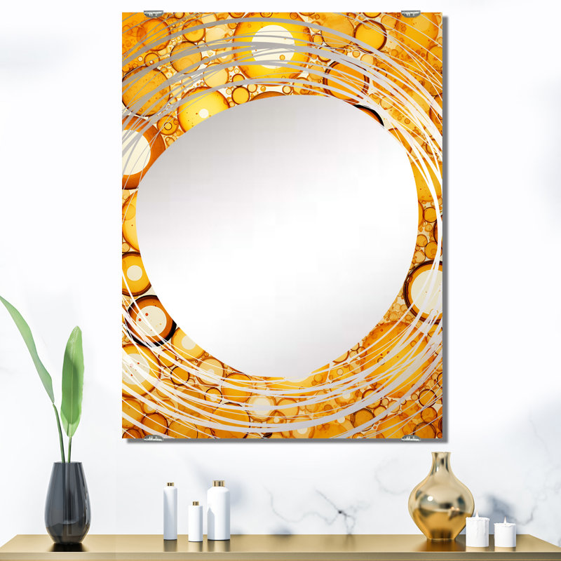 Rojo - Miroir mural à collage abstrait, 40 po x 30 po