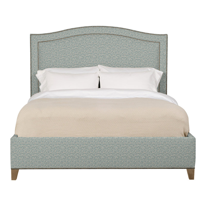 Caroline/Casey Queen Upholstered Low Profile Panel Bed, Tuck Water, Hampton, Yes