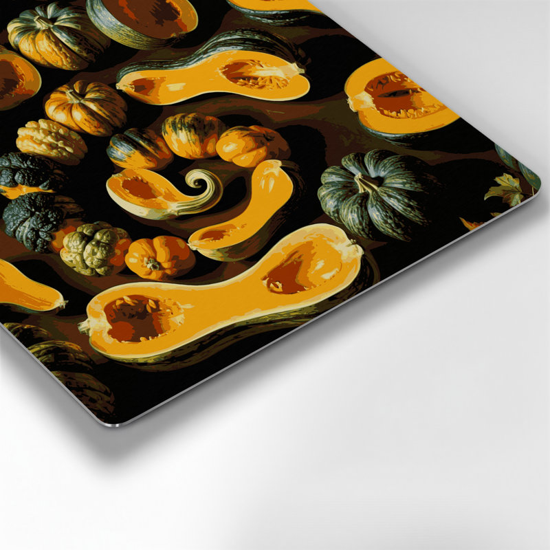 Légumes, art mural brun en métal à la courge kabocha, H 16 po x l 16 po