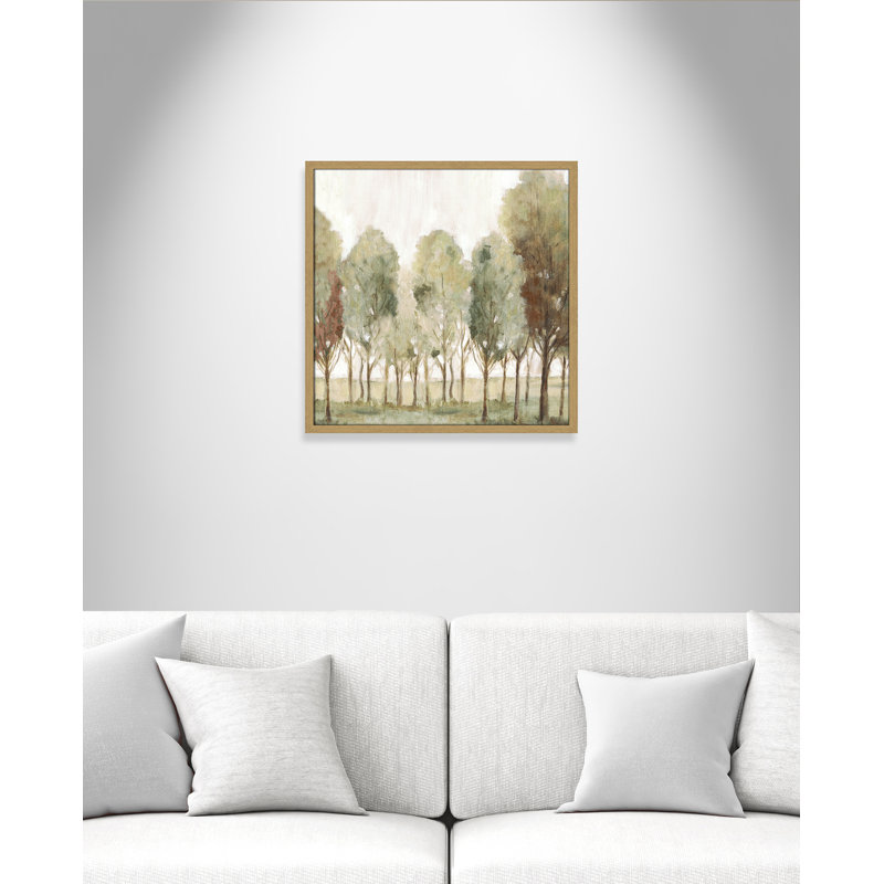 «Silent Fall I Print» par Eva Watts, Grain de bois naturel, L 23,5 po x H 23,5 po, Impression encadrée