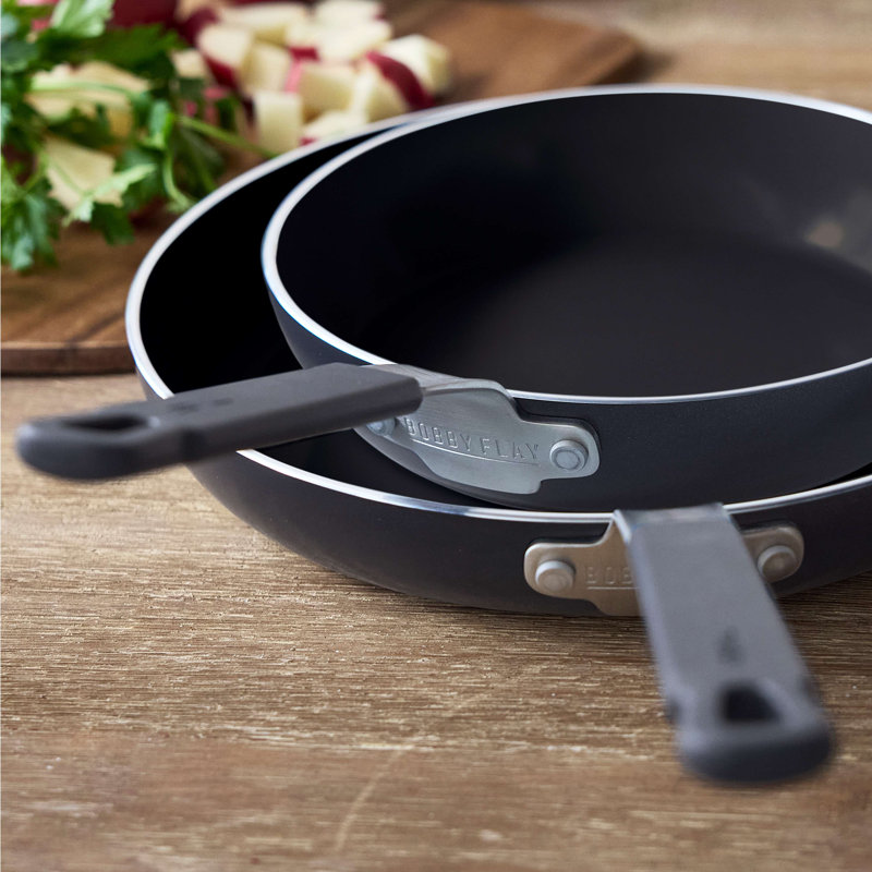 Bobby Flay by GreenPan PFAS-Free Nonstick Stainless Steel 8” and 10” Frypan Set, Black