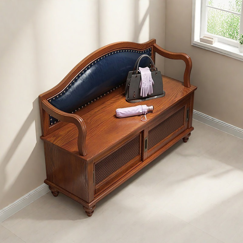 Tabouret à langer 31,5 po, Bleu / noyer clair