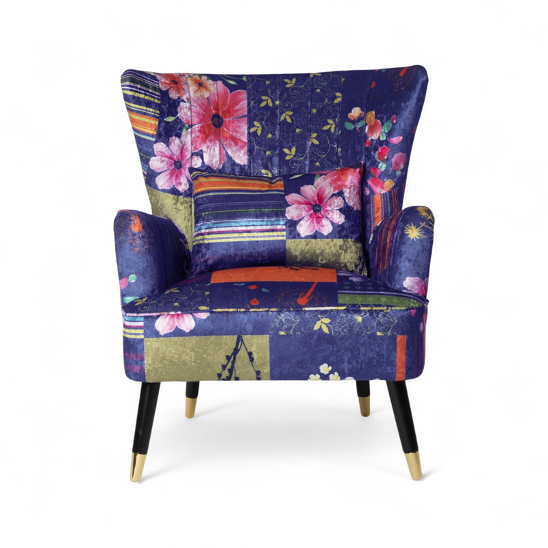 Yair Upholstered Accent Chair, Purple Midnight
