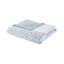 Courtepointe très grand / très grand et très grand coussin en tissu gaufré - Motif botanique chic et chic remplissant un lit lavable bleu jaune blanc-128603778