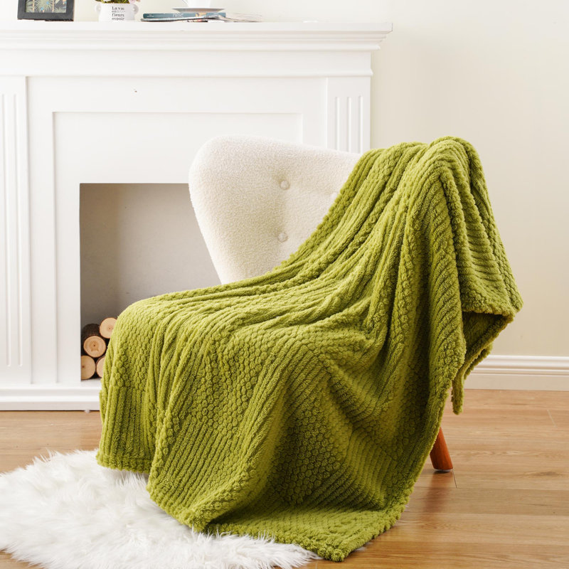 Couverture de canapé à motif ananas - Doux, léger et confortable, L 80 po x l 60 po, Vert