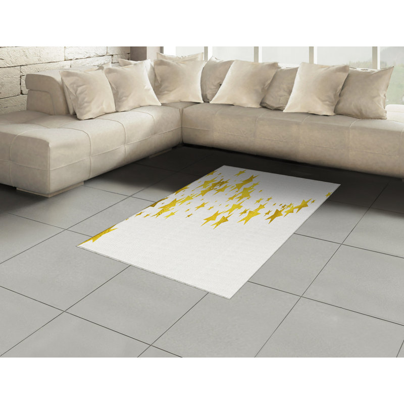 Stars High Density Long Fiber Poly Threads Decorative Area Rug Carpet, Rectangle 4' x 5'8"