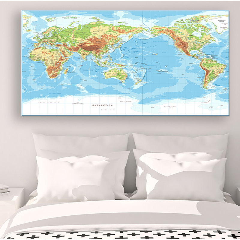 Contours Map - Wrapped Canvas Painting, 78cm H x 103cm W x 2cm D