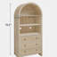 Modern Farmhouse Wood Kitchen Storage Cabinet, Arched Storage Display Cabinet with Adjustable Shelves, Versatile Cupboard Kitchen Pantry