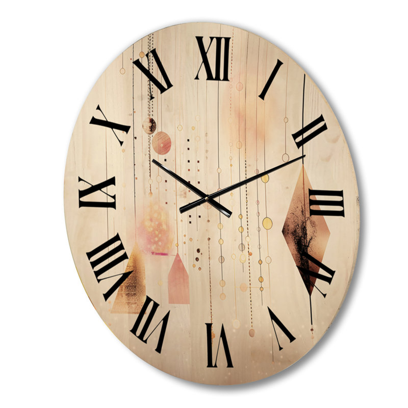 Horloge murale en bois massif Tyndall, Grand