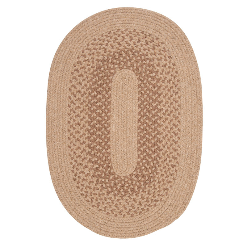 Tapis réversible en mélange de laine Wingo - avoine, Rond 7 pi