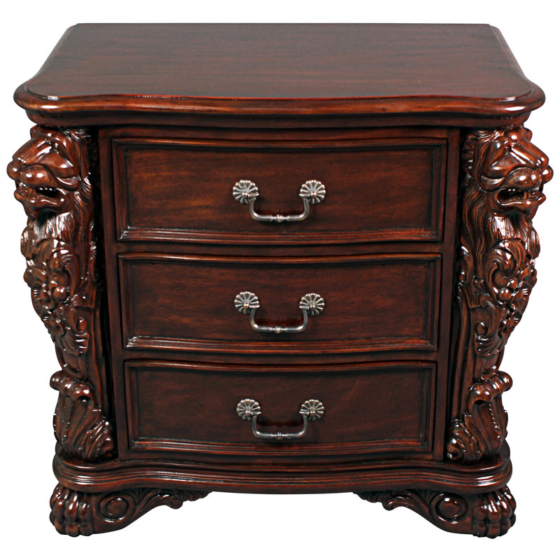 Lord Raffles Solid Wood Top 3 - Drawer End Table