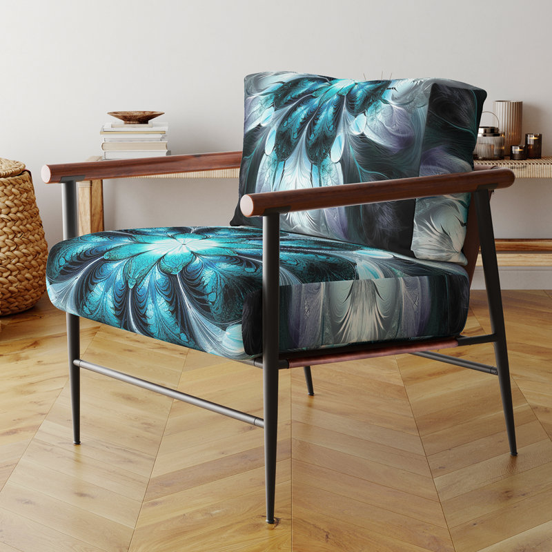 Chaise d'appoint géométrique abstraite rembourrée Brickner, Noir, noir, noir, noir