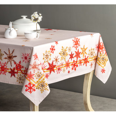 Floral 100% Cotton Christmas Tablecloth