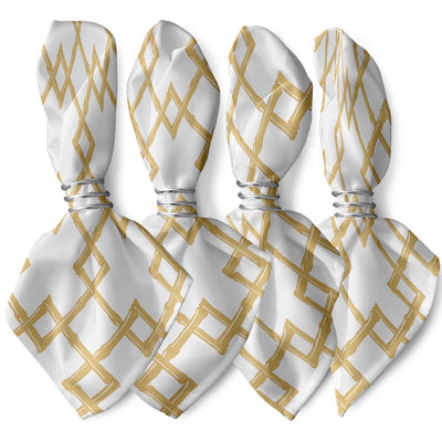 Kywan Polyester Geometric Square Napkin